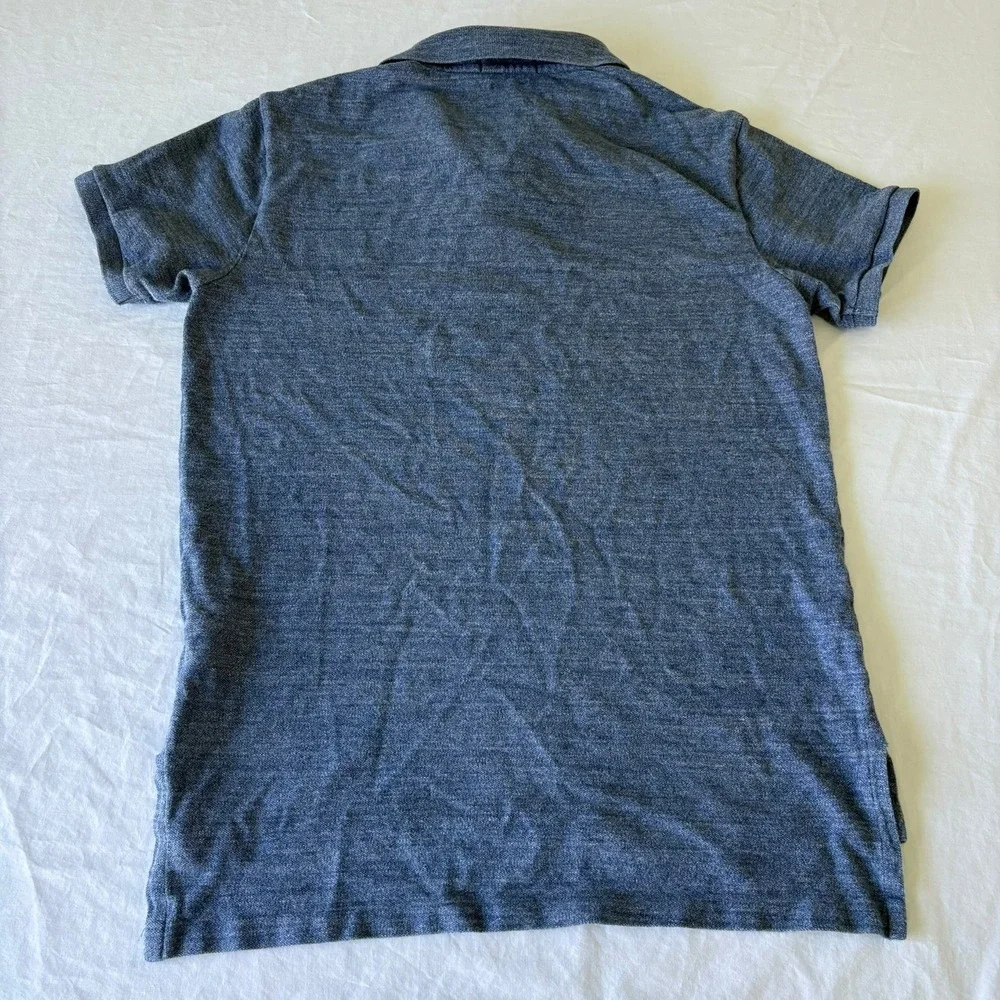 Polo Ralph Lauren Mens Custom Fit Blue Heather Short Sleeve Polo Shirt Size M